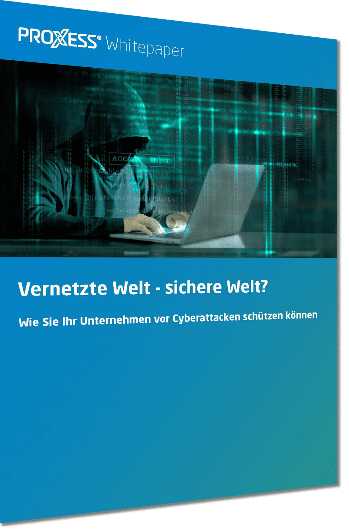 PROXESS Whitepaper Cybersecurity Seite 1 perspektivisch